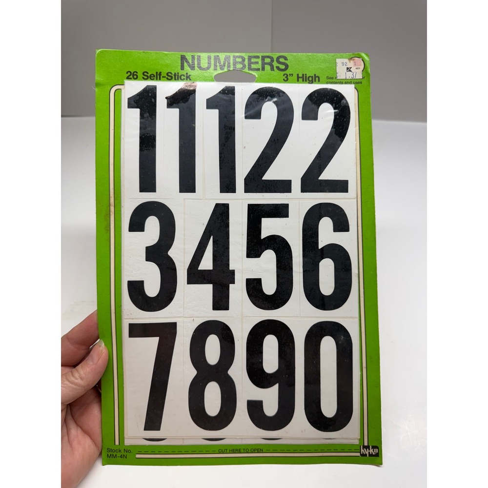 VIN Hy-Ko 3 Inch Self Stick Vinyl Numbers 26 Piece Set Black White MM-4N Mailbox